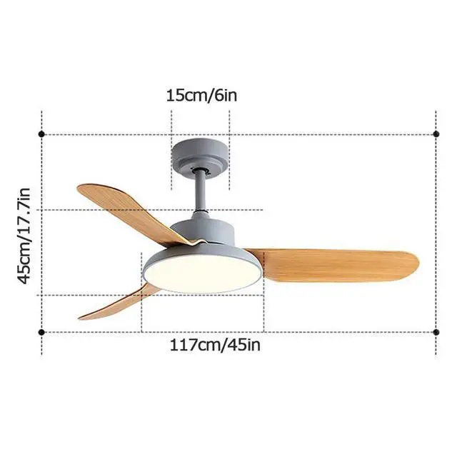 Alt view image 7 of 7 - Modern 3 Color Ceiling Fan with Lights Mute Flush Mount Ceiling Fan Light Low Profile 45 Inch Ceiling Fan for Bedroom LED Ceiling Fans with Lights and Remote Outdoor Ceiling Fans for Patios