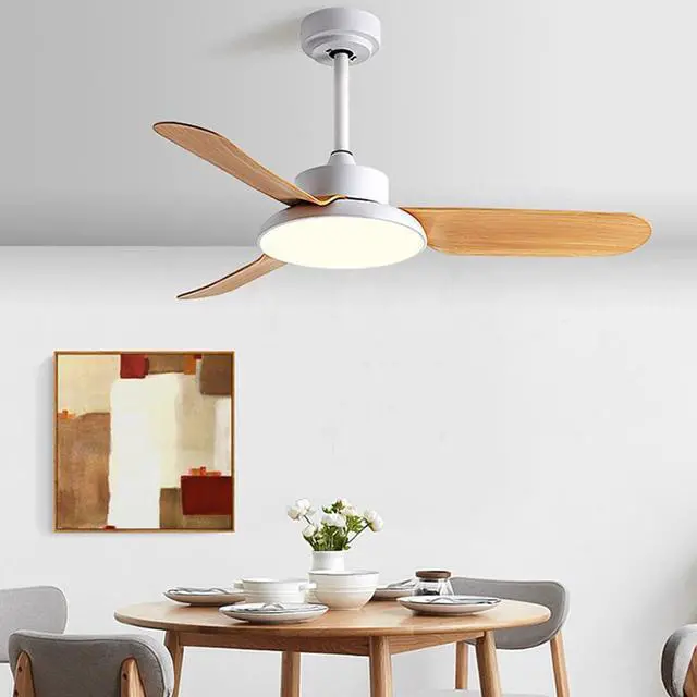 Alt view image 2 of 6 - Modern 3 Color Ceiling Fan with Lights Mute Flush Mount Ceiling Fan Light Low Profile 45 Inch Ceiling Fan for Bedroom LED Ceiling Fans with Lights and Remote Outdoor Ceiling Fans for Patios