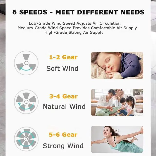 Alt view image 4 of 5 - with Remote Mute Bedroom Ceiling Fan Modern Simple Ceiling Fan with Lights 6 Speed 3 Color Flush Mount Indoor Ceiling Fans Wood Ceiling Fans with Lights and Remote
