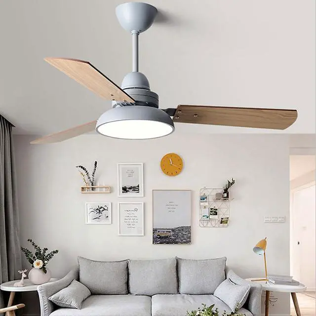 Alt view image 2 of 7 - Modern Home Ceiling Fan with Lights 42 Inch Wood Kitchen Ceiling Fan with Lights LED Dimmable Smart Ceiling Fan Bedroom Ceiling Fans with Lights and Remote Farmhouse Ceiling Fan with Light