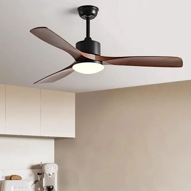 Alt view image 2 of 7 - 36 Inch Ceiling Fans with Lights and Remote Imitation Wood Small Ceiling Fan with Light Modern Simple Low Profile Ceiling Fan with Light 6 Speed 3 Color Mute Fan Light