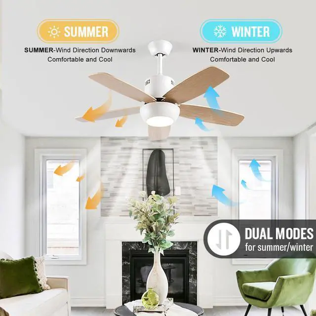 Alt view image 3 of 7 - Modern Ceiling Fan With Light and Remote 42 inch Indoor/Outdoor Ceiling Fans with Lights Reversible DC Motors, 3CCT Dimmable Timer Noiseless Ceiling Fans for Bedroom Living Room Patio
