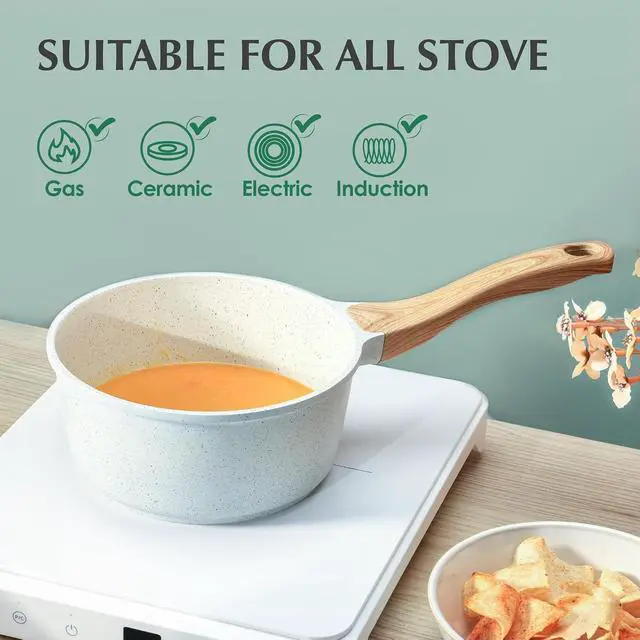 Alt view image 3 of 5 - Sauce Pan Bakelite Handle Replacement Only Compatible with 2.6 QT Saucepan with lid White