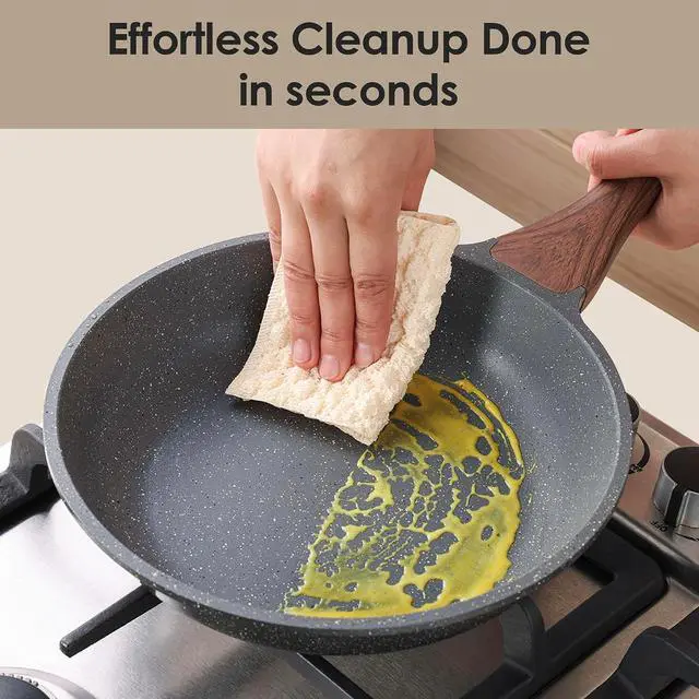Alt view image 4 of 7 - 23 PCS Nonstick Granite Cookware Set, PFOA/PFOS Free, Induction | Non Toxic Pots and Pans, Healthy Kitchen & Home Cooking Set with Stay-Cool Handles, Silicone Tools and Pot Protectors, Gray