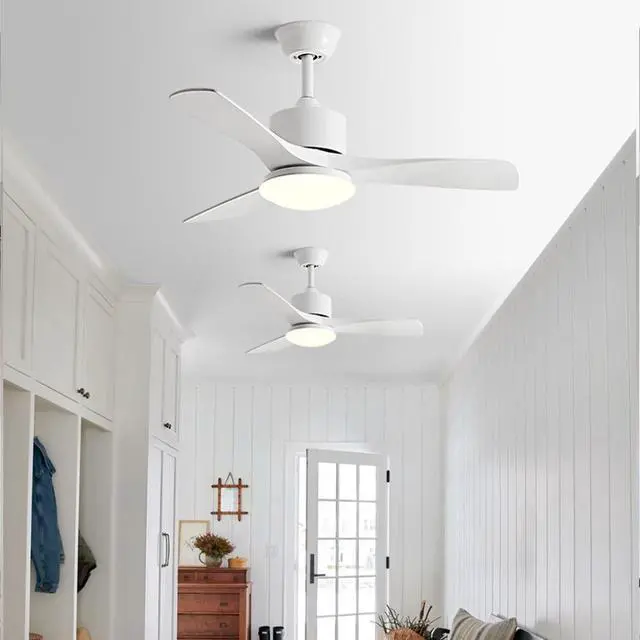 Alt view image 2 of 5 - 36 Inch Ceiling Fans with Lights and Remote Imitation Wood Small Ceiling Fan with Light Modern Simple Low Profile Ceiling Fan with Light 6 Speed 3 Color Mute Fan Light