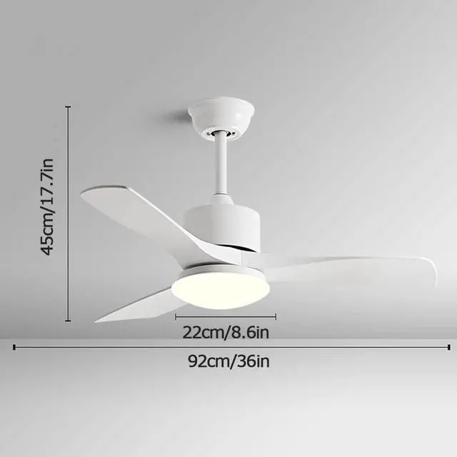 Alt view image 5 of 5 - 36 Inch Ceiling Fans with Lights and Remote Imitation Wood Small Ceiling Fan with Light Modern Simple Low Profile Ceiling Fan with Light 6 Speed 3 Color Mute Fan Light