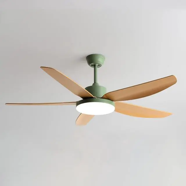 Main image of 42 Inch Simple LED Ceiling Fan with Lights - 3 Color, 5-Blade, Flush Mount, Imitation Wood for Bedroom & Kitchen