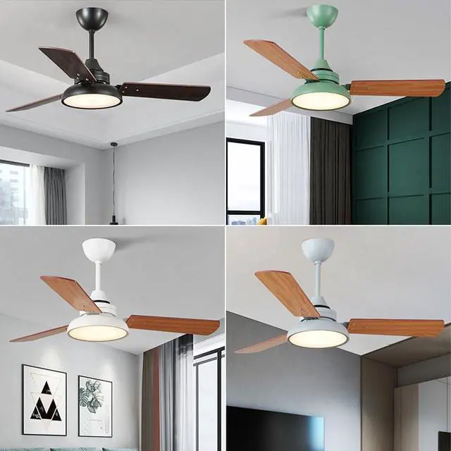 Alt view image 3 of 7 - Modern Home Ceiling Fan with Lights 42 Inch Wood Kitchen Ceiling Fan with Lights LED Dimmable Smart Ceiling Fan Bedroom Ceiling Fans with Lights and Remote Farmhouse Ceiling Fan with Light