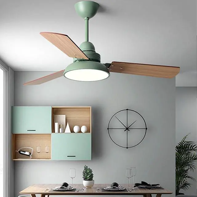 Alt view image 3 of 7 - Modern Home Ceiling Fan with Lights 42 Inch Wood Kitchen Ceiling Fan with Lights LED Dimmable Smart Ceiling Fan Bedroom Ceiling Fans with Lights and Remote Farmhouse Ceiling Fan with Light
