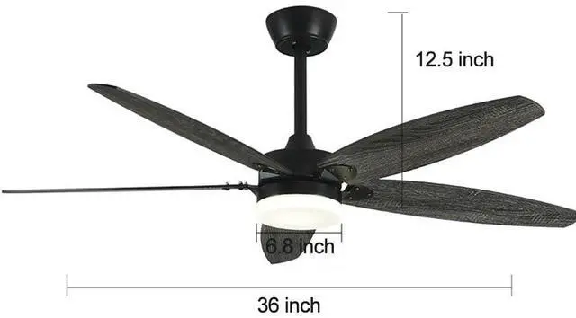 Alt view image 7 of 7 - 36 inch Smart Ceiling Fan with Lights and Remote, Modern Simple Ceiling Fans with Lights, 6 Speed Reversible Quiet DC Motor, 3CCT for Bedroom Living Room Kids Room