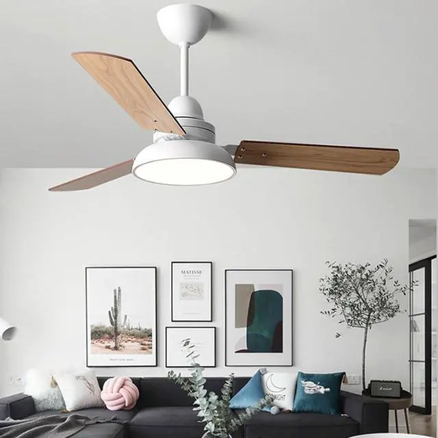 Alt view image 2 of 7 - Modern Home Ceiling Fan with Lights 42 Inch Wood Kitchen Ceiling Fan with Lights LED Dimmable Smart Ceiling Fan Bedroom Ceiling Fans with Lights and Remote Farmhouse Ceiling Fan with Light