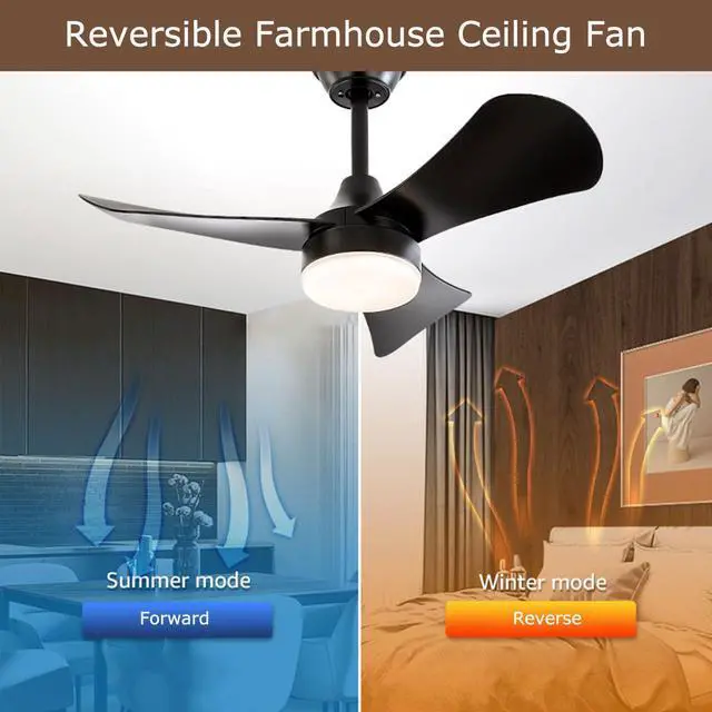 Alt view image 3 of 7 - 30 inch Ceiling Fans with Lights Modern Remote Control Quiet Ceiling Fans with Lights Dimmable 3 Color LED,6 Speed Reversible DC Motor,3 Blades Ceiling Fan for Bedroom Living Room