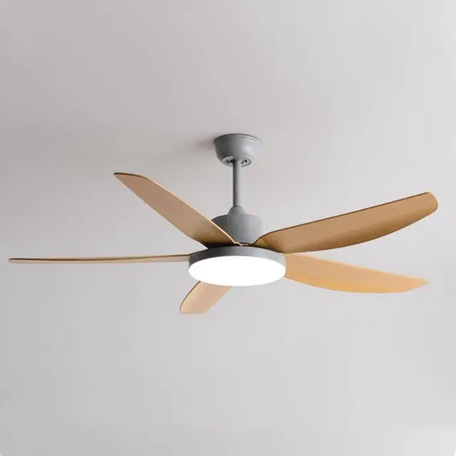 Main image of 42 Inch Simple LED Ceiling Fan with Lights - 3 Color, 5-Blade, Flush Mount, Imitation Wood for Bedroom & Kitchen