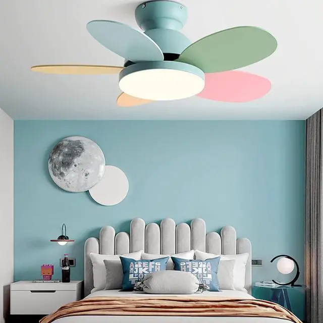 Alt view image 2 of 6 - 36 Inch Remote Ceiling Fan with Lights Modern Flush Mount Bedroom Ceiling Fan Wood Dimmable Smart Fan Light Mute Living Room Ceiling Fan Outdoor Ceiling Fans for Patios with Light