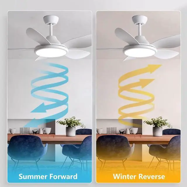 Alt view image 4 of 7 - 42 inch Ceiling Fan with Lights Modern Ceiling Fan With Lights and Remote, 3CCT 6-Speeds Quiet DC Moto, Indoor Low Profile Ceiling Fan for Living Room,Indoor/Outdoor Use