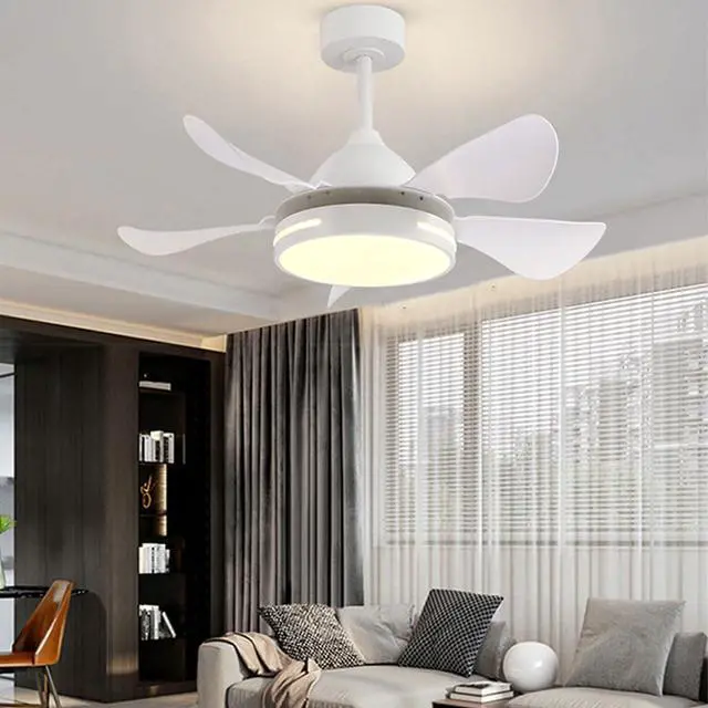 Alt view image 2 of 7 - Simple Indoor Ceiling Fan with Lights Low Profile 36 Inch Ceiling Fan Light LED 3 Color Dimmable Remote Ceiling Fan Mute Ceiling Fans with Light for Bedroom Living Room