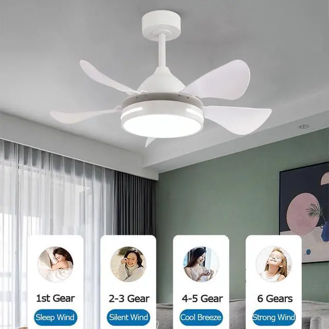 Alt view image 4 of 7 - Simple Indoor Ceiling Fan with Lights Low Profile 36 Inch Ceiling Fan Light LED 3 Color Dimmable Remote Ceiling Fan Mute Ceiling Fans with Light for Bedroom Living Room