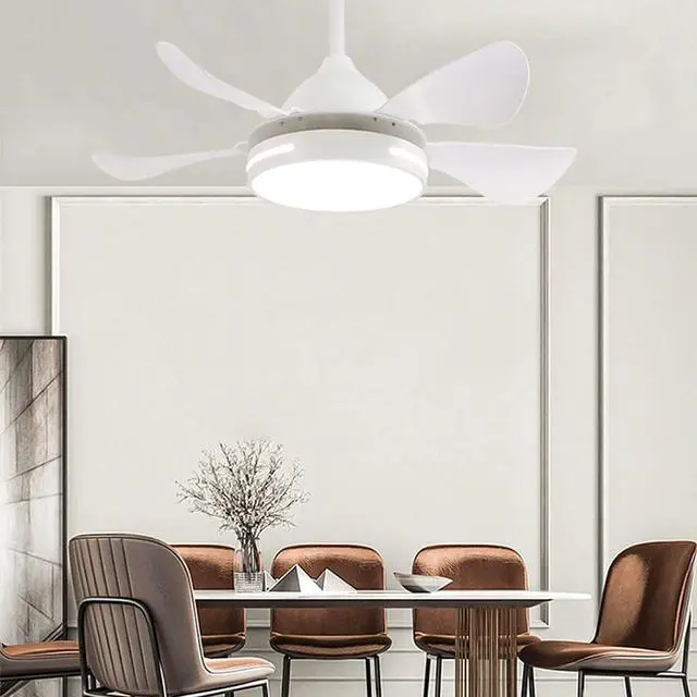 Alt view image 6 of 7 - Simple Indoor Ceiling Fan with Lights Low Profile 36 Inch Ceiling Fan Light LED 3 Color Dimmable Remote Ceiling Fan Mute Ceiling Fans with Light for Bedroom Living Room