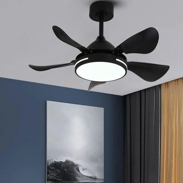 Alt view image 2 of 6 - Simple Indoor Ceiling Fan with Lights Low Profile 36 Inch Ceiling Fan Light LED 3 Color Dimmable Remote Ceiling Fan Mute Ceiling Fans with Light for Bedroom Living Room