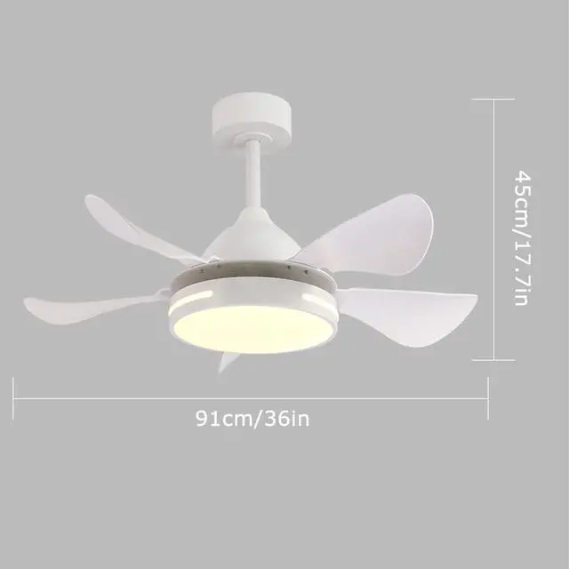 Alt view image 7 of 7 - Simple Indoor Ceiling Fan with Lights Low Profile 36 Inch Ceiling Fan Light LED 3 Color Dimmable Remote Ceiling Fan Mute Ceiling Fans with Light for Bedroom Living Room