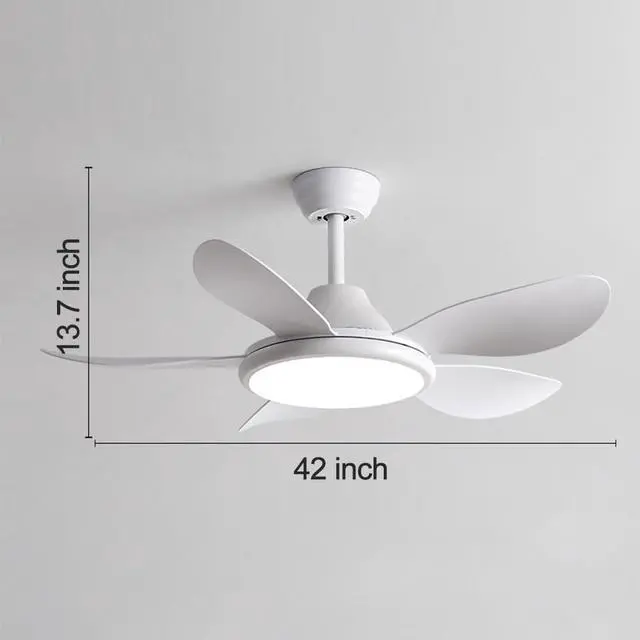 Alt view image 7 of 7 - 42 inch Ceiling Fan with Lights Modern Ceiling Fan With Lights and Remote, 3CCT 6-Speeds Quiet DC Moto, Indoor Low Profile Ceiling Fan for Living Room,Indoor/Outdoor Use
