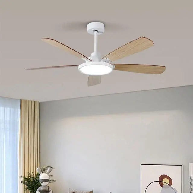Alt view image 2 of 7 - Modern Ceiling Fan with Lights, 32 inch Dimmable LED Ceiling Fan with Lights and Remote, Reversible DC Motor, 6 Speed, Mute Ceiling Fan for Living Room Bedroom Farmhouse Patio