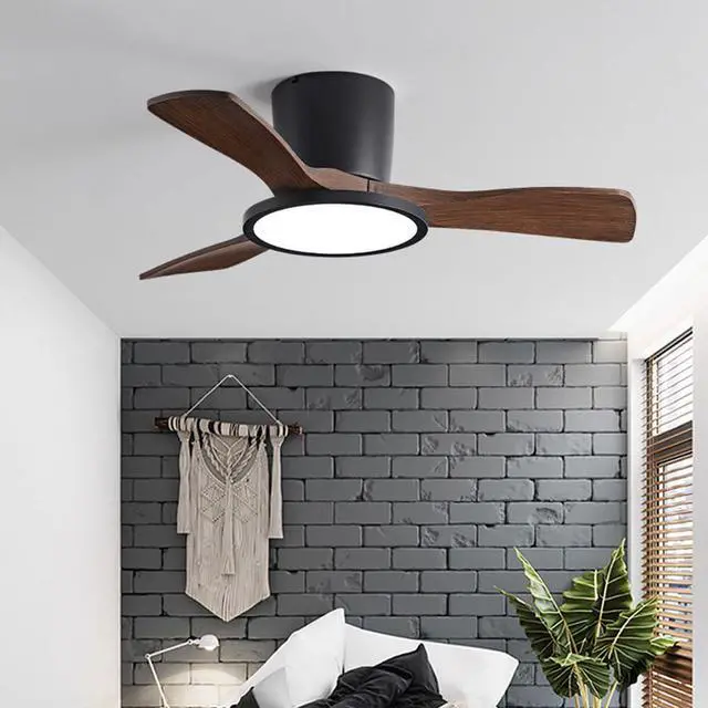 Alt view image 2 of 7 - 36 inch Ceiling Fan with Lights and Remote Small Flush Mount Indoor Ceiling Fans 6 Speed 3 Color Reversible Low Profile Ceiling Fans for Patio,Living Room,Indoor Office