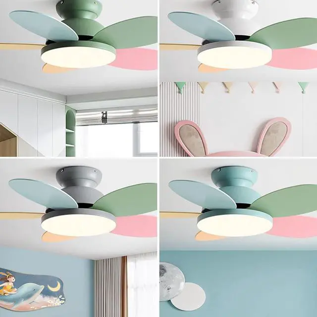 Alt view image 3 of 6 - 36 Inch Remote Ceiling Fan with Lights Modern Flush Mount Bedroom Ceiling Fan Wood Dimmable Smart Fan Light Mute Living Room Ceiling Fan Outdoor Ceiling Fans for Patios with Light