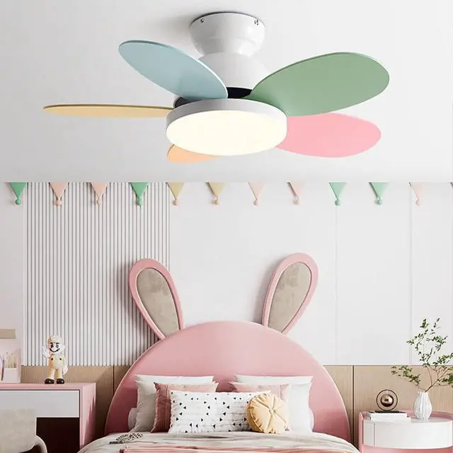 Alt view image 2 of 6 - 36 Inch Remote Ceiling Fan with Lights Modern Flush Mount Bedroom Ceiling Fan Wood Dimmable Smart Fan Light Mute Living Room Ceiling Fan Outdoor Ceiling Fans for Patios with Light