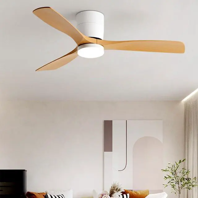 Alt view image 2 of 5 - Ceiling-Mounted Ceiling Fan with Lights 42 Inch Imitation Wood Ceiling Fan Light 5 Speed 3 Color with Remote Bedroom Ceiling Fan LED Modern Smart Ceiling Fan with Light