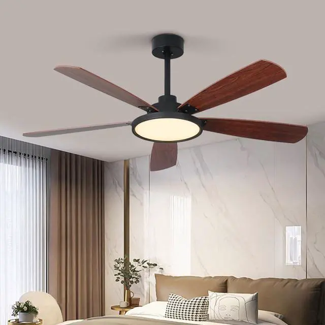 Alt view image 2 of 7 - Modern Ceiling Fan with Lights, 32 inch Dimmable LED Ceiling Fan with Lights and Remote, Reversible DC Motor, 6 Speed, Mute Ceiling Fan for Living Room Bedroom Farmhouse Patio