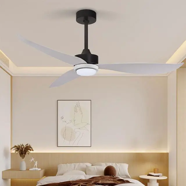 Alt view image 2 of 7 - 46 inch Large air Volume Ceiling Fan with Lights, Modern LED Ceiling Fan with Light and Remote, 6 Speed, 3 Color Dimmable, Reversible, Industrial Ceiling Fan for Bedroom Kitchen Living Room