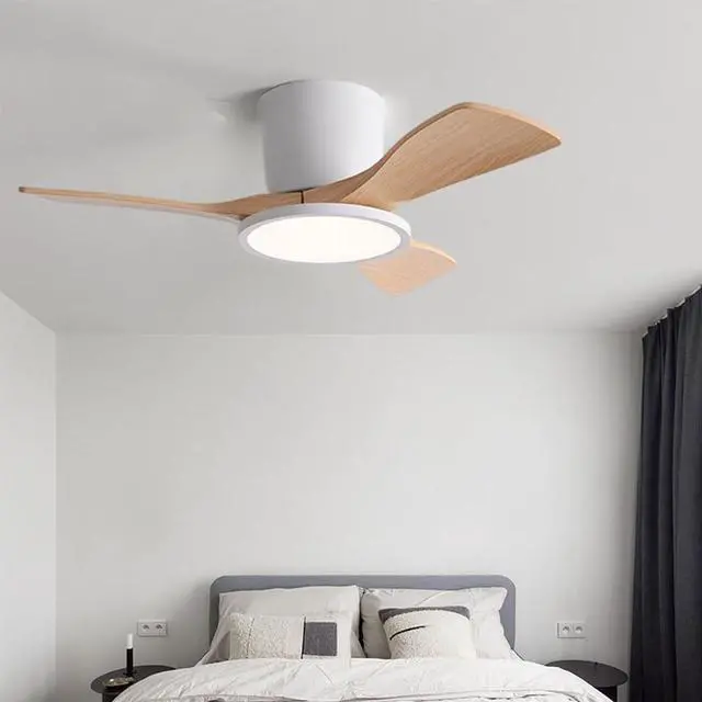 Alt view image 2 of 7 - 36 inch Ceiling Fan with Lights and Remote Small Flush Mount Indoor Ceiling Fans 6 Speed 3 Color Reversible Low Profile Ceiling Fans for Patio,Living Room,Indoor Office
