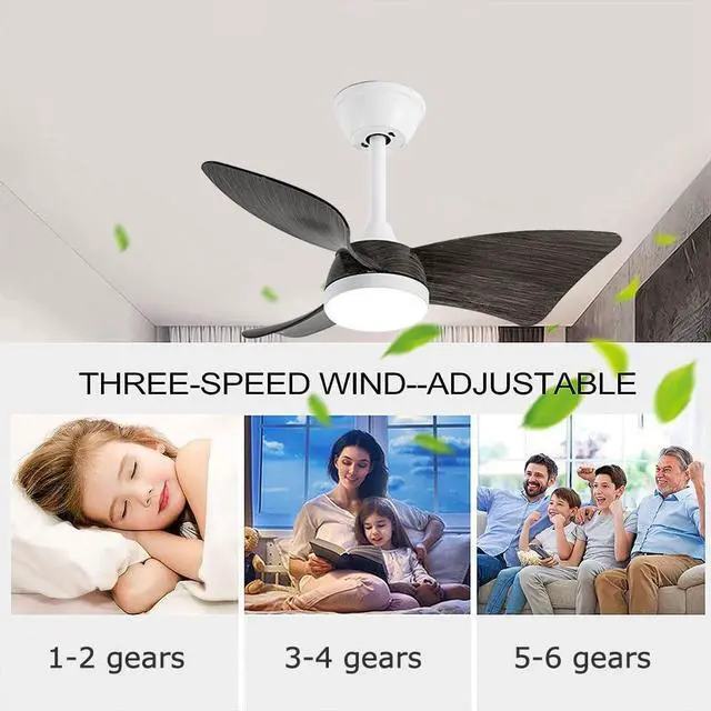 Alt view image 5 of 7 - 38 inch Ceiling Fan with Lights Modern Ceiling Fan with Light and Remote 6 Speed, 3 CCT, Reversible Small Ceiling Fan with Light for Bedroom Living Room Kids Room Small Space