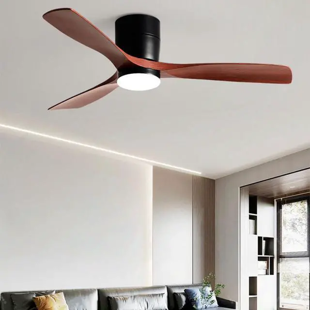 Alt view image 2 of 7 - Ceiling-Mounted Ceiling Fan with Lights 42 Inch Imitation Wood Ceiling Fan Light 5 Speed 3 Color with Remote Bedroom Ceiling Fan LED Modern Smart Ceiling Fan with Light