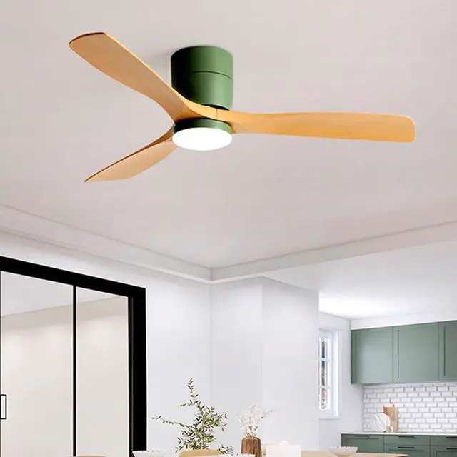 Alt view image 2 of 5 - Ceiling-Mounted Ceiling Fan with Lights 42 Inch Imitation Wood Ceiling Fan Light 5 Speed 3 Color with Remote Bedroom Ceiling Fan LED Modern Smart Ceiling Fan with Light