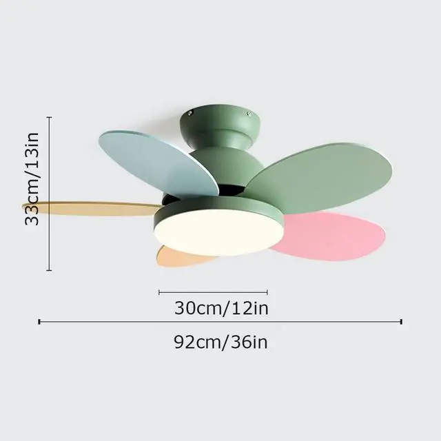 Alt view image 7 of 7 - 36 Inch Remote Ceiling Fan with Lights Modern Flush Mount Bedroom Ceiling Fan Wood Dimmable Smart Fan Light Mute Living Room Ceiling Fan Outdoor Ceiling Fans for Patios with Light