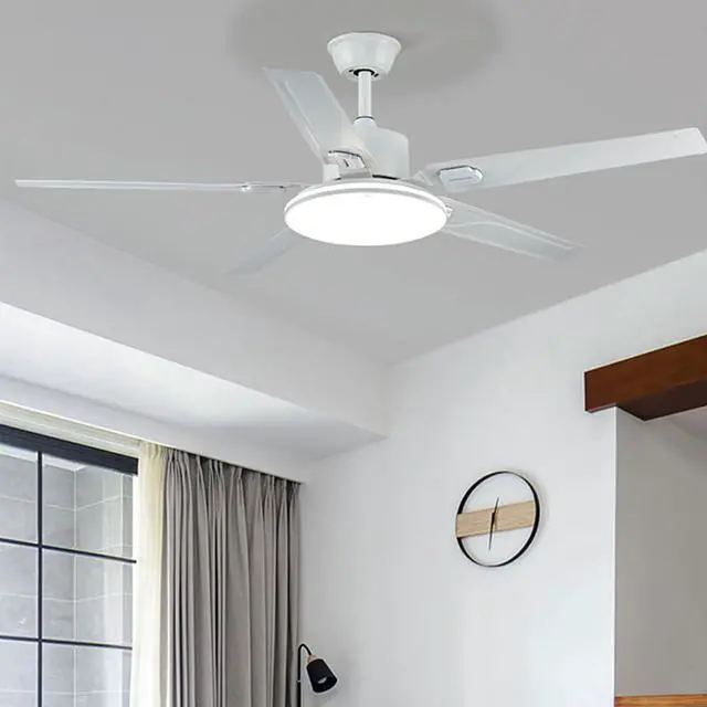 Alt view image 2 of 4 - Ceiling Fans with Lights and Remote 42 Inch Smart Ceiling Fan with Light 3 Color Dimmable Low Profile Ceiling Fan with Light Outdoor Ceiling Fans for Patios with Light
