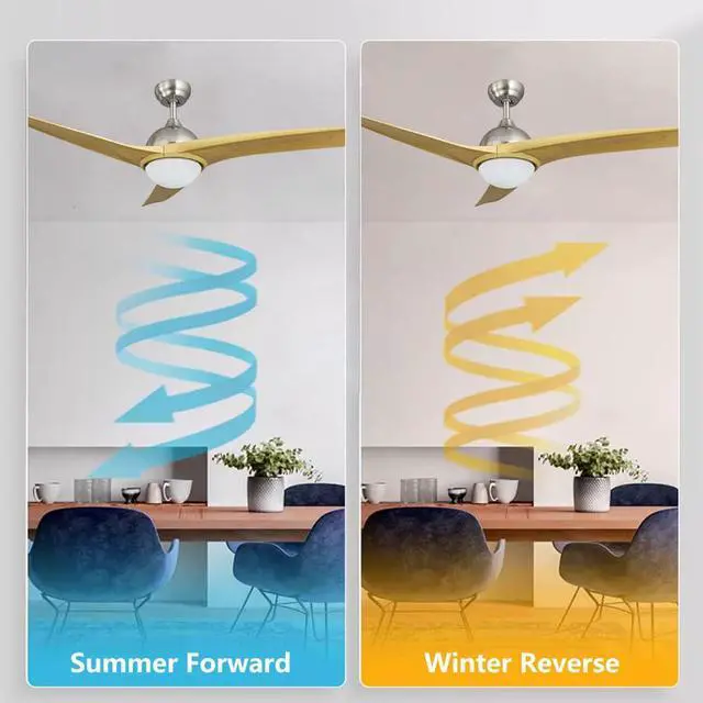 Alt view image 4 of 7 - 42 inch LED Ceiling Fan with Lights Modern Ceiling Fan with Lights and Remote, Reversible, 3CCT, 6 Speeds, Noiseless, Smart Ceiling Fans for Bedroom, Living Room