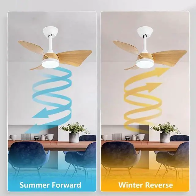 Alt view image 2 of 7 - 38 inch Ceiling Fan with Lights Modern Ceiling Fan with Light and Remote 6 Speed, 3 CCT, Reversible Small Ceiling Fan with Light for Bedroom Living Room Kids Room Small Space