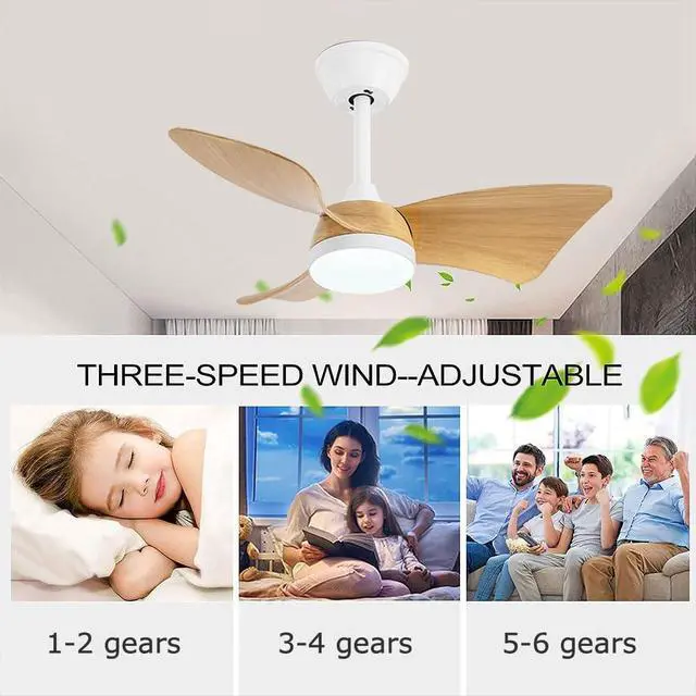 Alt view image 5 of 7 - 38 inch Ceiling Fan with Lights Modern Ceiling Fan with Light and Remote 6 Speed, 3 CCT, Reversible Small Ceiling Fan with Light for Bedroom Living Room Kids Room Small Space
