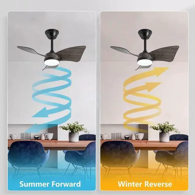 Alt view image 2 of 7 - 38 inch Ceiling Fan with Lights Modern Ceiling Fan with Light and Remote 6 Speed, 3 CCT, Reversible Small Ceiling Fan with Light for Bedroom Living Room Kids Room Small Space