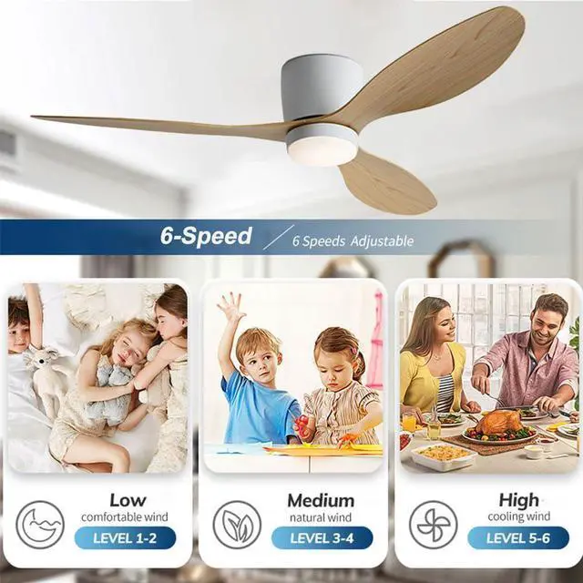 Alt view image 3 of 7 - Low Profile Ceiling Fans with Lights 36 inch Flush Mount Ceiling Fan with Lights and Remote, 3CCT Dimmable, 6 Speed, Reversible Modern Ceiling Fans with Light for Bedroom Living Room