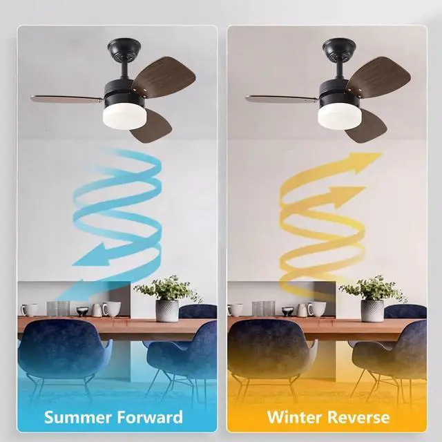Alt view image 5 of 7 - 30 inch Ceiling Fan with Lights Ceiling Fans with Lights Remote 3 Speed 3 Color Noiseless Indoor Ceiling Fans 3-Blade Ceiling-Mounted Ceiling Fans for Bedroom Living Room Kids Room