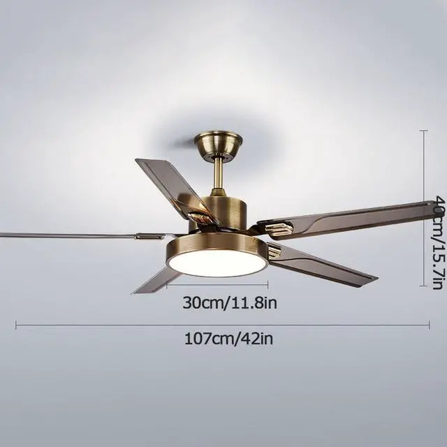 Alt view image 7 of 7 - 42 Inch Modern Ceiling Fan with Lights Frequency Conversion Remote Ceiling Fan Light 6 Speed 3 Color Bedroom Ceiling Fan Outdoor Ceiling Fans for Patios with Light