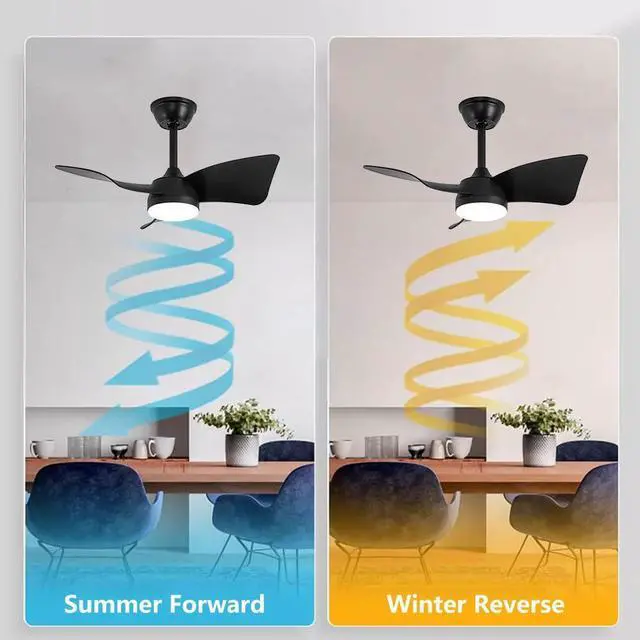 Alt view image 2 of 7 - 38 inch Ceiling Fan with Lights Modern Ceiling Fan with Light and Remote 6 Speed, 3 CCT, Reversible Small Ceiling Fan with Light for Bedroom Living Room Kids Room Small Space