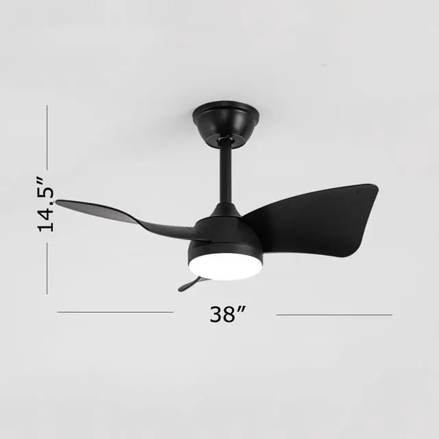 Alt view image 7 of 7 - 38 inch Ceiling Fan with Lights Modern Ceiling Fan with Light and Remote 6 Speed, 3 CCT, Reversible Small Ceiling Fan with Light for Bedroom Living Room Kids Room Small Space