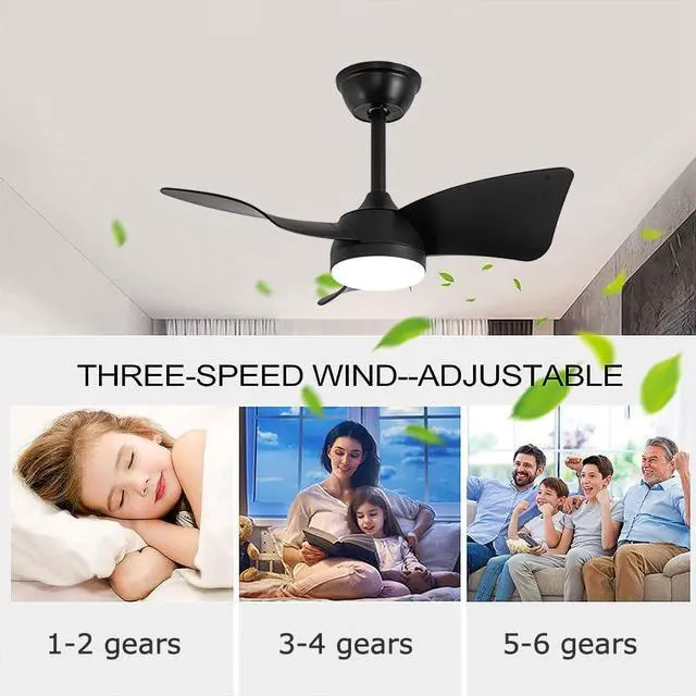 Alt view image 5 of 7 - 38 inch Ceiling Fan with Lights Modern Ceiling Fan with Light and Remote 6 Speed, 3 CCT, Reversible Small Ceiling Fan with Light for Bedroom Living Room Kids Room Small Space