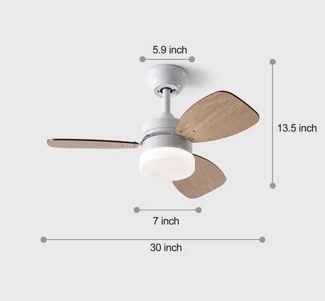 Alt view image 7 of 7 - 30 inch Ceiling Fan with Lights Ceiling Fans with Lights Remote 3 Speed 3 Color Noiseless Indoor Ceiling Fans 3-Blade Ceiling-Mounted Ceiling Fans for Bedroom Living Room Kids Room