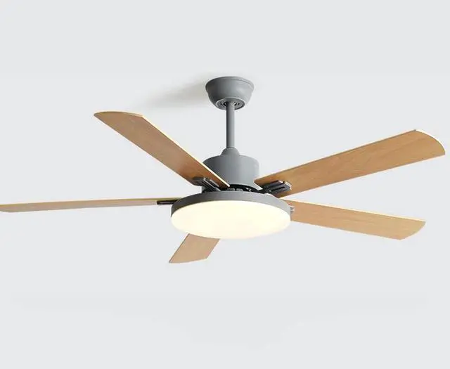 Main image of Wood Ceiling Fan with Lights 42 Inch Ceiling Fans with Lights and Remote Mute Ceiling Fans with Lights for Bedroom Simple 5-Blade LED Fan Light 3 Speed 3 Color Dimmable Outdoor Ceiling Fans